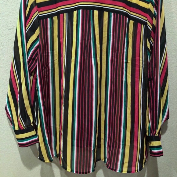(NWT) INC International Concepts Women's Party Stripe Sheer Top Plus Size 2X - Picture 11 of 14